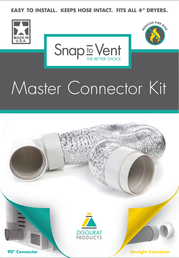 Keep Your Dryer Vent Clean and Clear With Quick Access From Snap to Vent Master Connector Kit